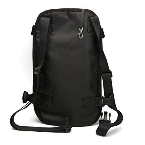 YOUJIA Mochila Bolsa para Perro Gato Mascota, Bolsa de Transporte con Gancho y Correa Ajustable Negro, L (38*23cm)