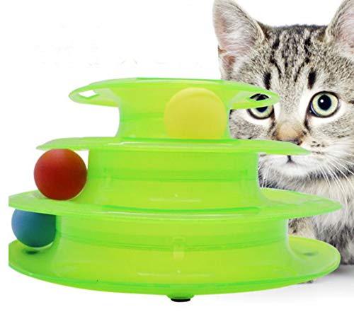 YUEMING Pelota DeJuguete del Gato,Gato de Juguete Torre,Juguete Interactivo del Gato,Torre de Pistas de Juguete para Gatos Juguete para Gatos Ball Juguetes Placa de diversión para Gatos (Naranja)
