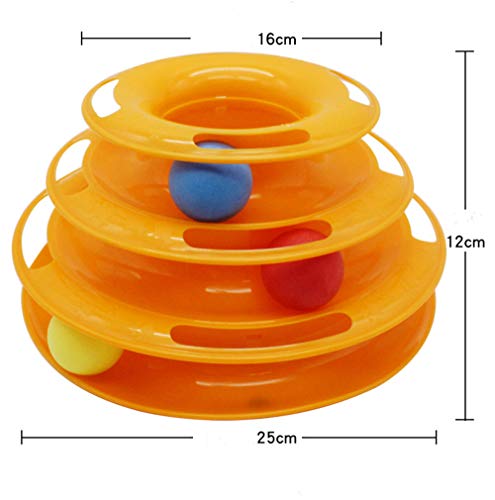YUEMING Pelota DeJuguete del Gato,Gato de Juguete Torre,Juguete Interactivo del Gato,Torre de Pistas de Juguete para Gatos Juguete para Gatos Ball Juguetes Placa de diversión para Gatos (Naranja)