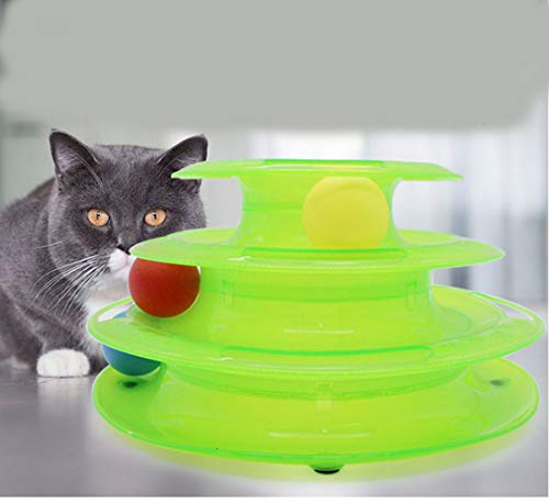 YUEMING Pelota DeJuguete del Gato,Gato de Juguete Torre,Juguete Interactivo del Gato,Torre de Pistas de Juguete para Gatos Juguete para Gatos Ball Juguetes Placa de diversión para Gatos (Naranja)