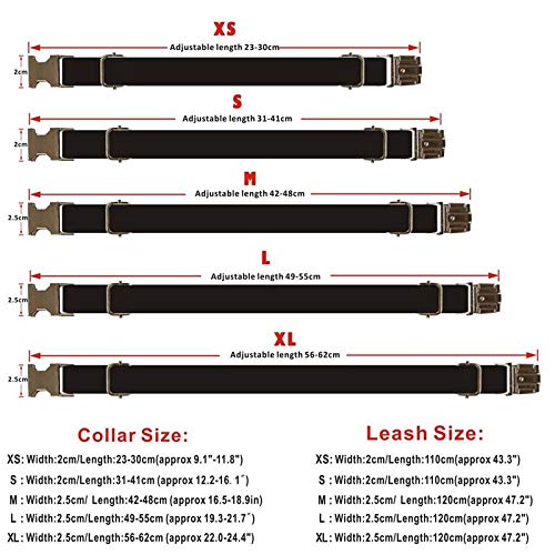 YUQIAN Collar para Mascotas Nylon Personalizado Cachorro Gato Nombre Etiqueta De Identificación Collares Ajustables Correa De Plomo Juego Grabado Gratis Collares De Perro