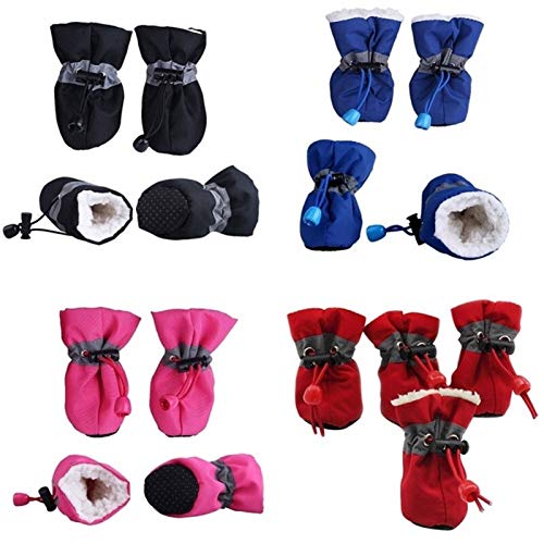 Zapatos Calientes del Invierno De Lluvia Antideslizantes For Los Suministros De Perro Suave Lluvia Nieve Botas Calzado For Mascotas Wear (Color : Hot Pink, Size : S.)