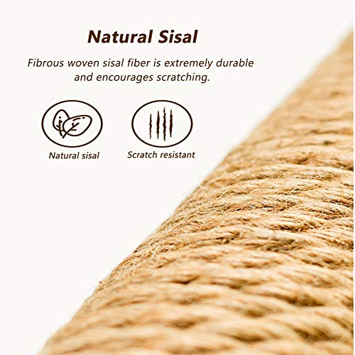 ZAQI Rascador Gato Arbol Rascador Gris, Árbol de Gato de Lado de Sofá Casero para Gatos Grandes y Gordos, con Poste y Plataforma de Sisal, para Jugar, Relajarse y Dormir (Size : 41cm/16 in Tall)