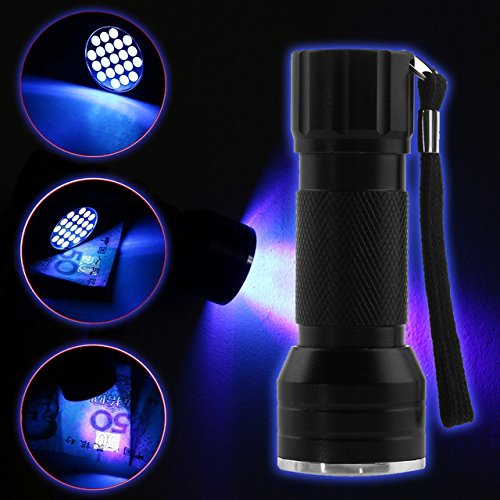 Zeekeer Linterna Ultravioleta LED Linterna UV Linterna de Inspección Impermeable para Acampar Aire Libre Flashlight Portable para Manchas de Cocinas