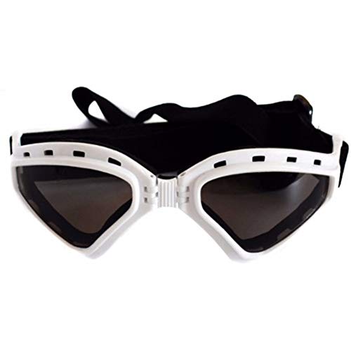 Zongha Gafas De Sol para Perros Gafas para Perros Ojo Gafas de protección Plegable Perro Gafas de Sol para Gafas Gafas UV para Perro Gafas para Gatos White