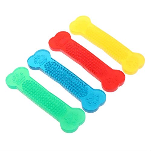 ZYY Juguete para perros nuevo juguete para mascotas, perro gato hueso moler mordeduras masticar salud dientes palo de silicona color al azar 090 13,4 x 4 cm juguete para mascotas