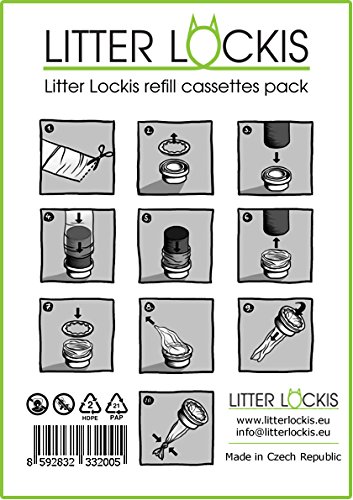 100 m de basura Lockis Lámina para Litter Locker II disposición contenedores – equivalente a 10 Litter Locker II original de recambios