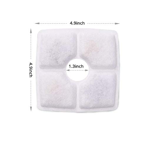 12 Packs de Filtros Fuente Gatos, Filtro de Carbón Activado para Mascotas, Resina de Intercambio Iónico de Reemplazo y Filtro de Carbón Activado de Algodón