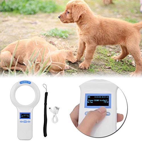 134.2 KHz Animal portátil Lector de Etiquetas Microchip de Mano para Mascotas Escáner Animal portátil Chips electrónicos Rastreadores de Mascotas
