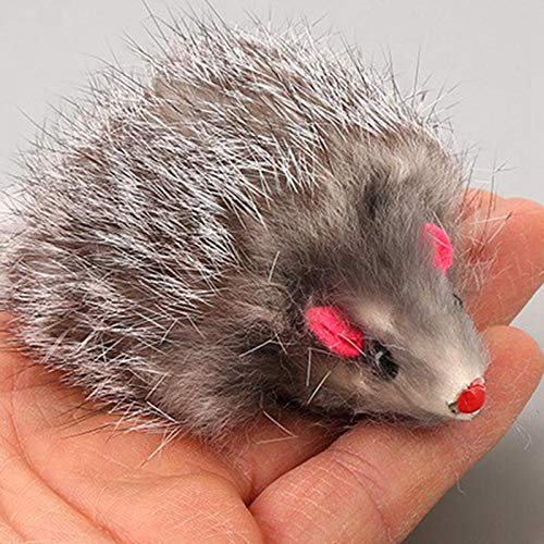 1pc 18cm Animal DoméStico del Gato Juguetes para Gatos De Pelo Largo Real Plumas De Cola De Los Ratones De Gato Y De Perro De Juguete Conejo, Color Al Azar