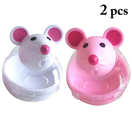 2 UNIDS Pelota de Comida para Mascotas Creativa Tumbler Forma de Ratón Pelota de Tratamiento de Perro Bola Dispensadora de Alimentos