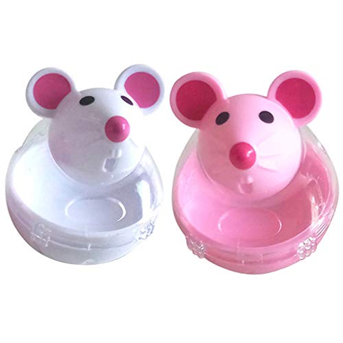 2 UNIDS Pelota de Comida para Mascotas Creativa Tumbler Forma de Ratón Pelota de Tratamiento de Perro Bola Dispensadora de Alimentos