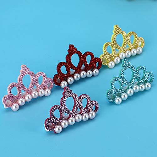 25Pcs Pinzas para el Pelo de Perro, Perlas de Horquilla para Mascotas con Forma de Corona Pinzas para Princesa para Mascotas Pinzas para el Cabello de Gato Lindo Arcos Accesorios para el Cabello