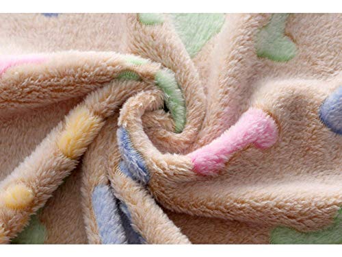 3 Pieza de Paquete Manta para Perro Gato Mascotas impresión paño y Suave Manta Estera del Animal doméstico Rosa-4 Small (60*40cm)