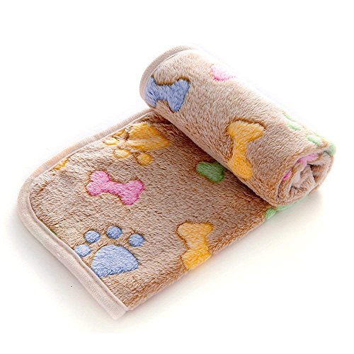 3 Pieza de Paquete Manta para Perro Gato Mascotas impresión paño y Suave Manta Estera del Animal doméstico Rosa-4 Small (60*40cm)