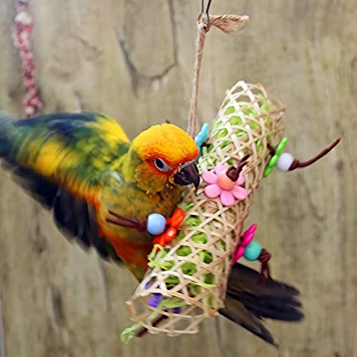 3 Piezas Juguetes para Pájaros, Juguetes para Pájaros para Loros, Paquetes Jaula para Pájaros, Juguete para Triturar Pájaros con Bell para Periquitos, Cacatúas, Agapornis, Colibrí, Pinzones