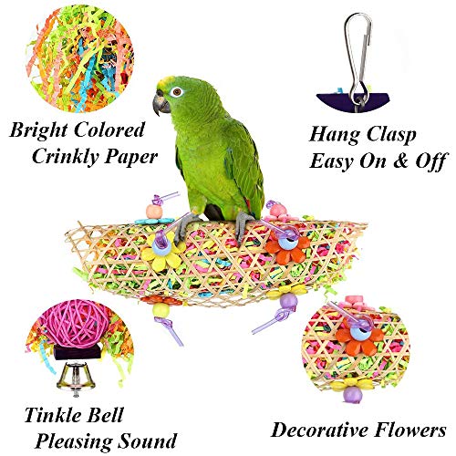 3 Piezas Juguetes para Pájaros, Juguetes para Pájaros para Loros, Paquetes Jaula para Pájaros, Juguete para Triturar Pájaros con Bell para Periquitos, Cacatúas, Agapornis, Colibrí, Pinzones