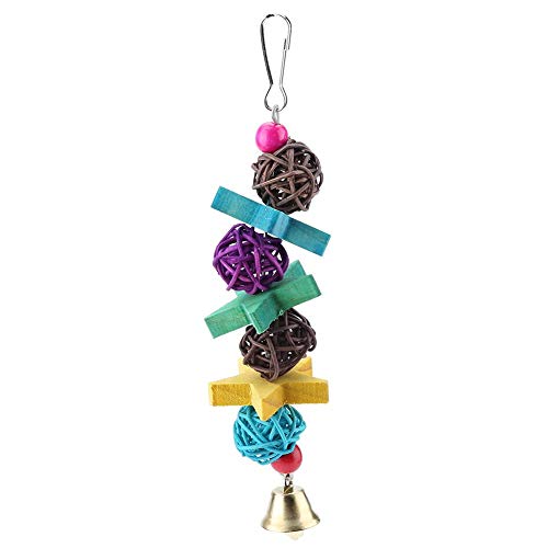 5 piezas de juguete de loro de pájaro de madera, juguete colgante de columpio de pájaro colorido juego de juguete de escalada de mascota para loros, periquitos, cacatúas, conures, guacamayos, pájaros