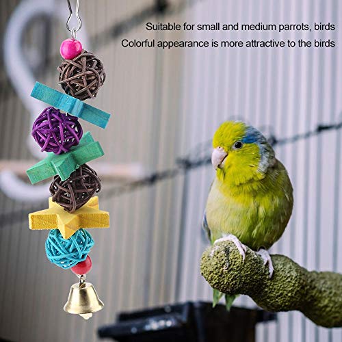 5 piezas de juguete de loro de pájaro de madera, juguete colgante de columpio de pájaro colorido juego de juguete de escalada de mascota para loros, periquitos, cacatúas, conures, guacamayos, pájaros