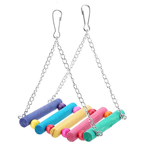 5 piezas de juguete de loro de pájaro de madera, juguete colgante de columpio de pájaro colorido juego de juguete de escalada de mascota para loros, periquitos, cacatúas, conures, guacamayos, pájaros