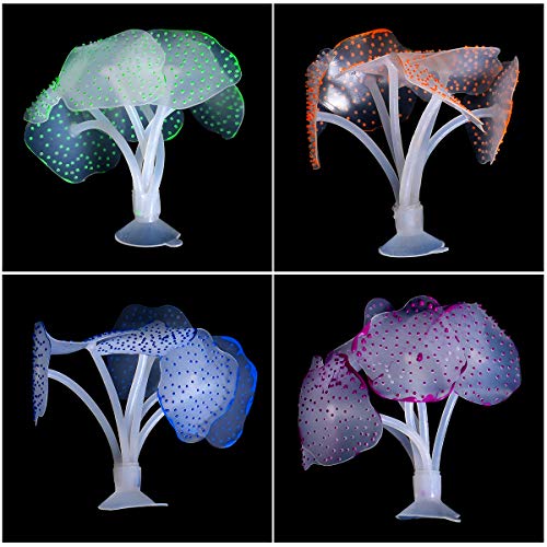 5 Pzs Acuario Coral de Silicona Plantas de Coral Artificial Decoraciones Coralinas Marina Realista Ornamento para Paisaje de Tanque de Pescados Acuario en Naranja Rosa Púrpura Verde Azul Color