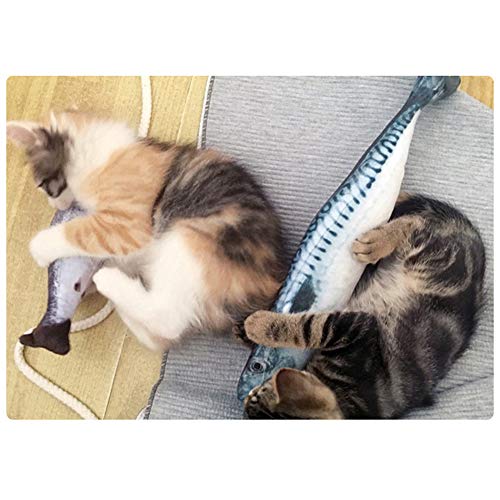 6 Piezas Juguete Hierba Gatera,para Gatos Catnip Juguetes Simulación Peluches Pescado Shape Interactiva Mascota Chew Bite Suministros para Gato,Pescados del Juguete,Interactiva Mascota (20 Cm)