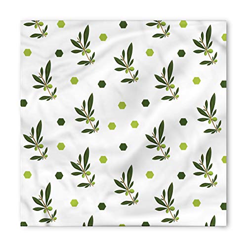 ABAKUHAUS Aceituna Bandana para Mascotas, 55x55 cm, Aceituna Verde Manzana Verde