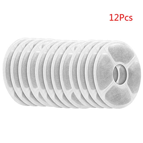 Abcidubxc Filtro de carbón activo 8/12 unidades, filtro de algodón y carbón activo, utensilios para beber para gatos y perros