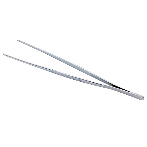 ABMRO Pinzas rectas de jardín de cocina de acero inoxidable de 30 cm, pinzas largas para cocina, reparación, médico, belleza, alimentos marinos y tanque de pescado