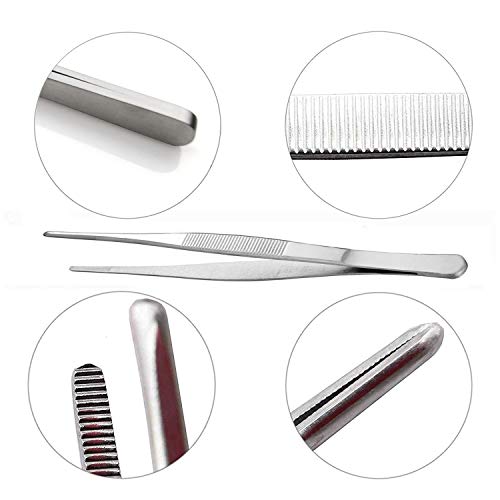 ABMRO Pinzas rectas de jardín de cocina de acero inoxidable de 30 cm, pinzas largas para cocina, reparación, médico, belleza, alimentos marinos y tanque de pescado