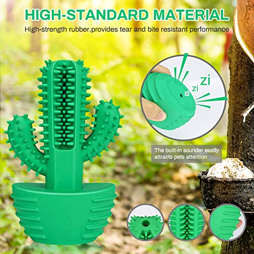 Achort Cepillo de Dientes para Perros Cepillo para Perros, Cepillo para Perros de Goma 100% Natural, higiene Dental Limpieza Cuidado bucal Mascota masticable Juguete no tóxico Verde