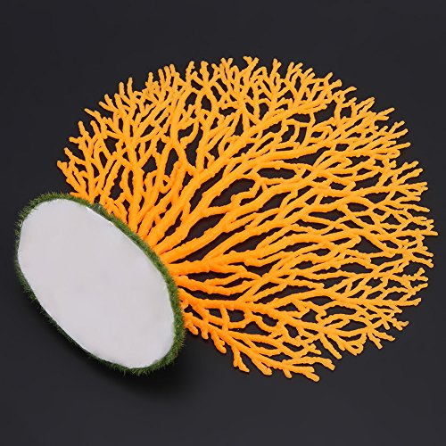 Adorno de coral artificial para plantas de coral, efecto brillante, decoración artificial de silicona, para acuario de peces, paisaje (naranja)