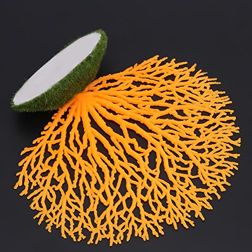 Adorno de coral artificial para plantas de coral, efecto brillante, decoración artificial de silicona, para acuario de peces, paisaje (naranja)