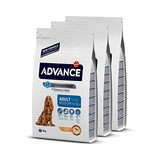Advance Adult Medium - Pienso para Perros Adultos De Razas Medianas - Pack De 3 x 3kg - Total 9kg