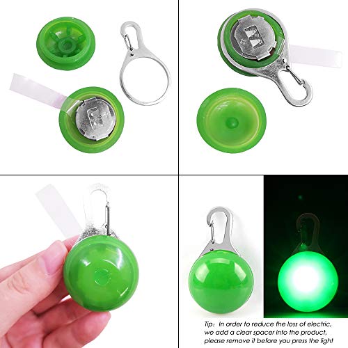 AFUNTA Collar de luces LED para perro, gato, 9 piezas de luces LED de seguridad para mascotas, 9 colores, incluye 9 pilas