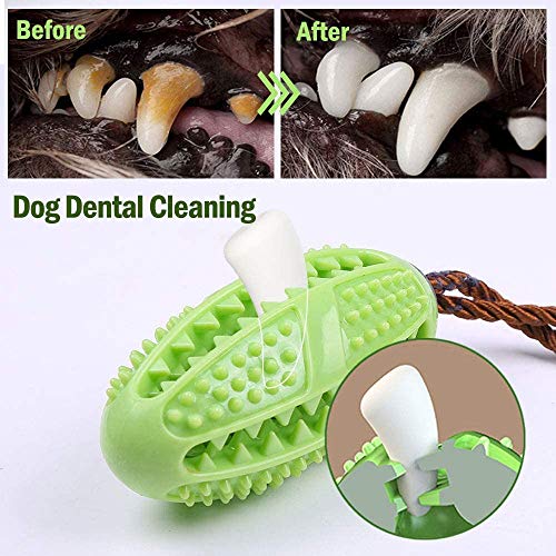 AIDIYA Cepillo de Dientes para Perros de, Cuidado Dental para Cachorros, Cepillo para Masticar, Juguetes eficaces para Limpieza de Dientes de Perro (Verde)