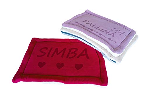 AIGAT Almohadilla para Perros Personalizada para Caja Lavable, añadir Nombre de la Mascota, tamaño 60x40 CM (Rojo)