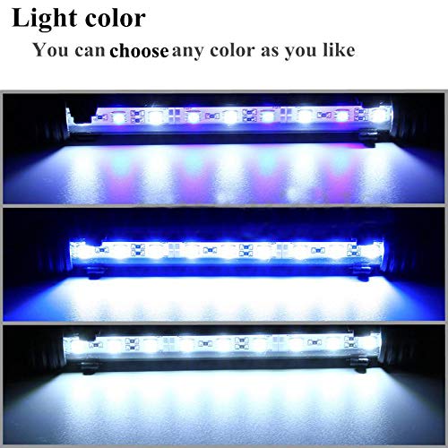 Ailova - Lámpara de tubo para acuario luminoso impermeable LED Tank 18/28/38/48 cm, para iluminación de peces plantas, pescado (38 cm, azul)
