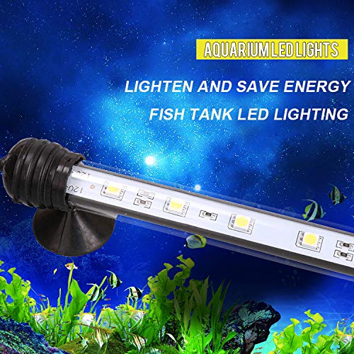 Ailova - Lámpara de tubo para acuario luminoso impermeable LED Tank 18/28/38/48 cm, para iluminación de peces plantas, pescado (38 cm, azul)