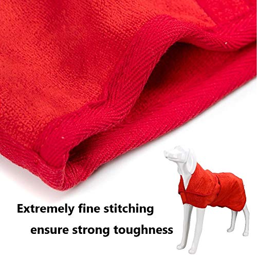 Albornoz Perro Toalla para Perros, Absorbente Microfibra Seque la Mascota Rápidamente con Cuello y Cintura Ajustables