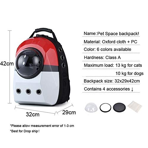 AleXanDer1 Mochila para Mascotas Cat Mochila Mochila Mascotas con Ventana De Contraseña, Usada For El Gato Portador del Morral, Dog Fashion Pet Travel (Color : A, Size : 32X29X42CM)