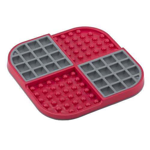 Alfombrilla de alimentación Lickmat Slomo de color rojo, de INDUSTRIPET