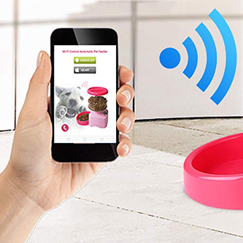 Alimentador automatico de mascotas para perro gato, automatico comedero, 5.5L El alimentador de mascotas de WiFi, puede grabar el gato y el perro tres comidas que miden el alimentador cuantitativo