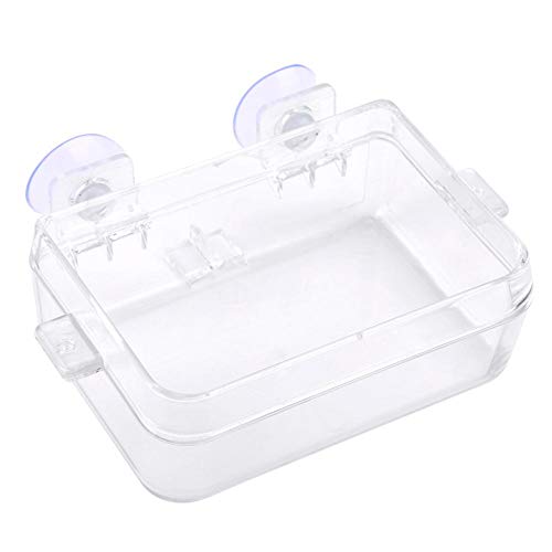 Alimentador de Reptiles, Cuenco Transparente de alimentación de Gusanos, Anfibios Reptiles Alimentador Anti-Escape con Ventosa, Cuenco de Comida sobre orugas para Serpientes Tortuga Camaleón Lagarto
