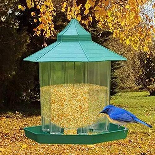 Alimentador Perezoso Transparente Aves Comederos Pájaros Plastico Durable Bandeja Comedero Decorar Terraza Balcón Jardín Colgando