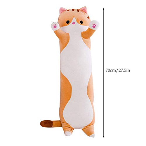 Almohada 3D con forma de gato, divertida y suave almohada para abrazar, muñeco de peluche para dormir para niños, cojín de animales de peluche, decoración para sofá, silla,novedad,regalo de cumpleaños