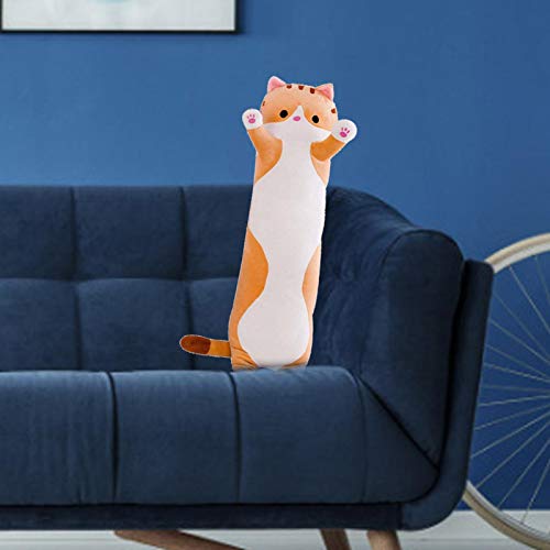 Almohada 3D con forma de gato, divertida y suave almohada para abrazar, muñeco de peluche para dormir para niños, cojín de animales de peluche, decoración para sofá, silla,novedad,regalo de cumpleaños