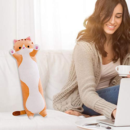 Almohada 3D con forma de gato, divertida y suave almohada para abrazar, muñeco de peluche para dormir para niños, cojín de animales de peluche, decoración para sofá, silla,novedad,regalo de cumpleaños