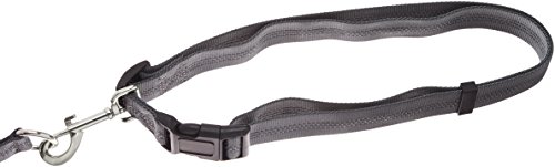 Amazon Basics - Correa elástica para perros manos libres con mango doble, 0,9 m, Negro