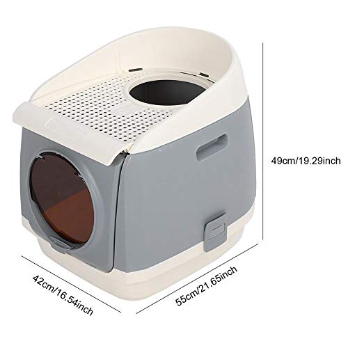 AMONIDA Aseo para Gatos, Aseo para Gatos Completamente Cerrado de Cabina, Mascotas para Gatos(Brilliant Gray)